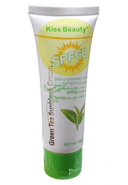 کرم ضدآفتاب کیس بیوتی spf 60 مدل چای سبز Kiss Beau